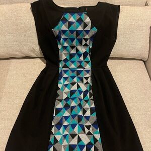 Tracy Reese geometric pleated mid length sleeveless dress excellent cond…